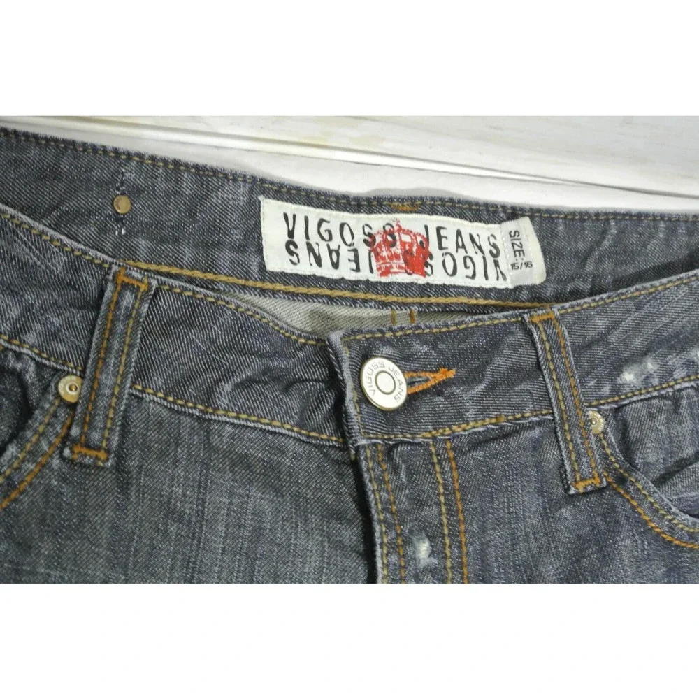 VIGOSS Size15/16 Blue Jeans Stretch LONG Bermuda Shorts 36